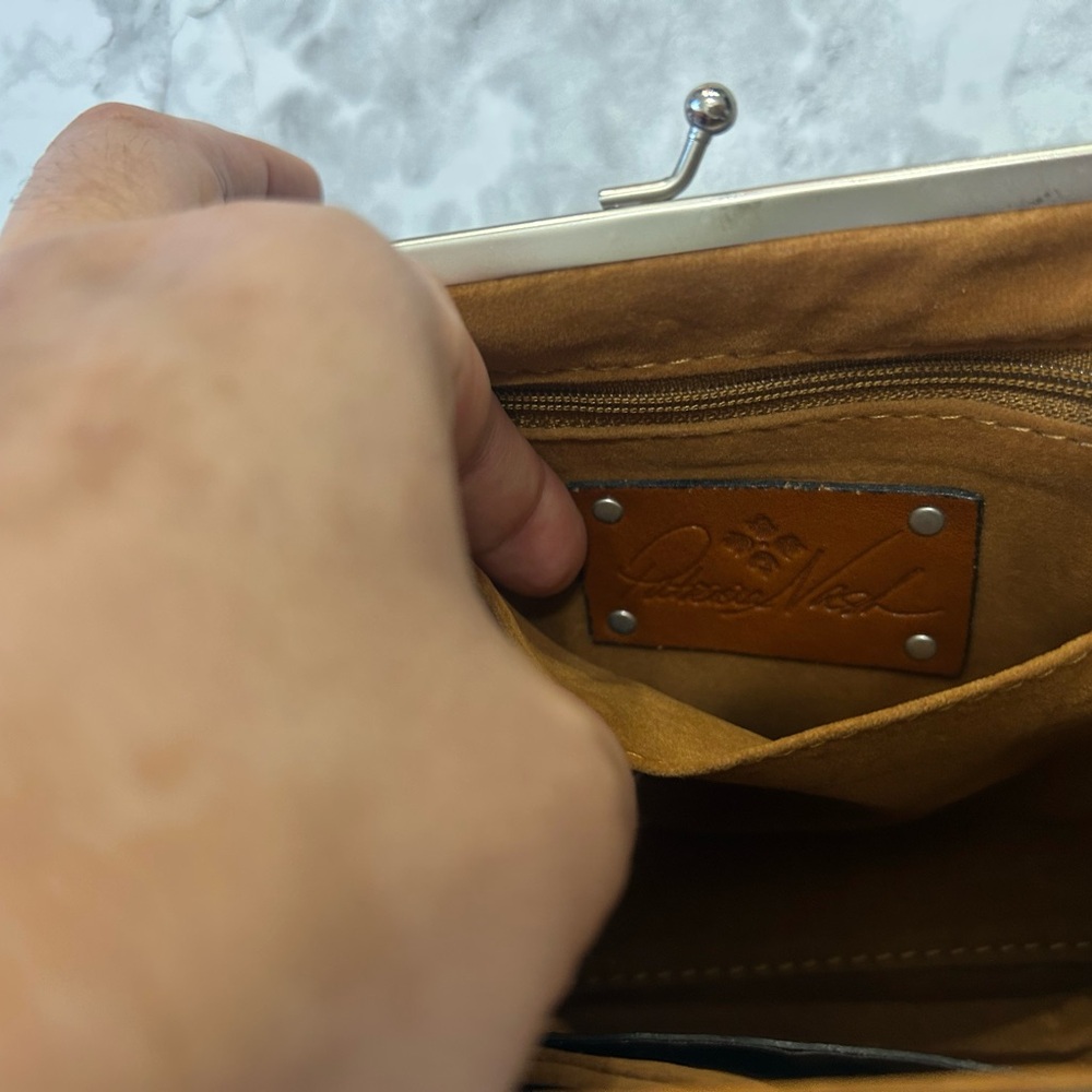 Patricia Nash Turquoise-Accented Leather Wristlet Clutch - Picture 7 of 8